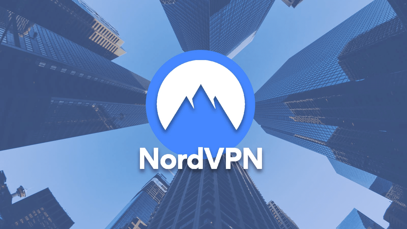 NordVPN Logo Skyscrapers Background min