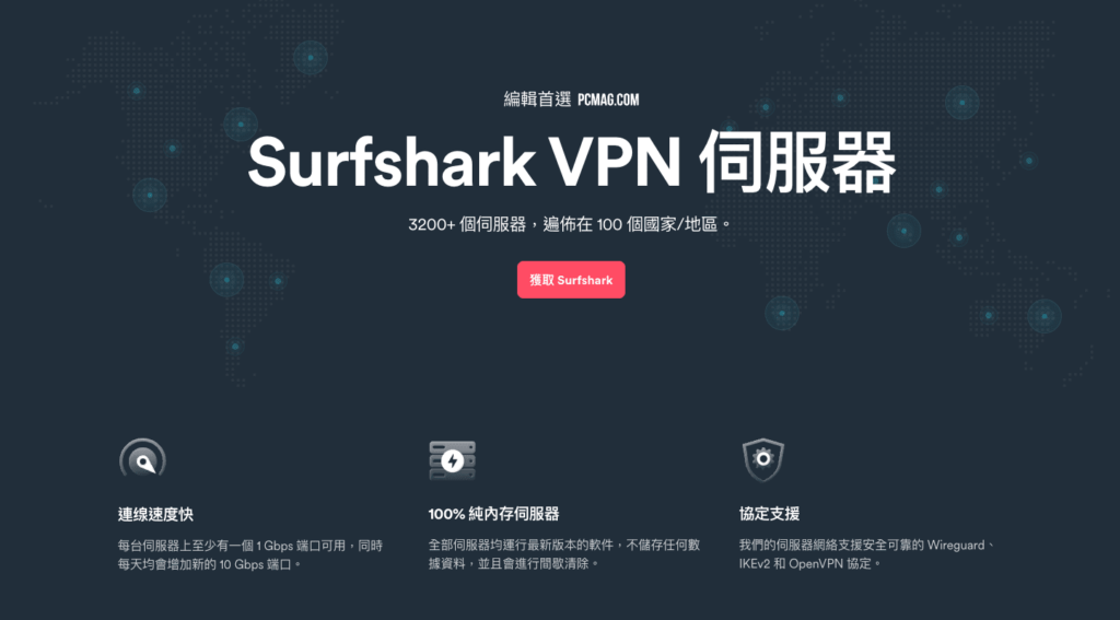 Surfshark VPN 伺服器