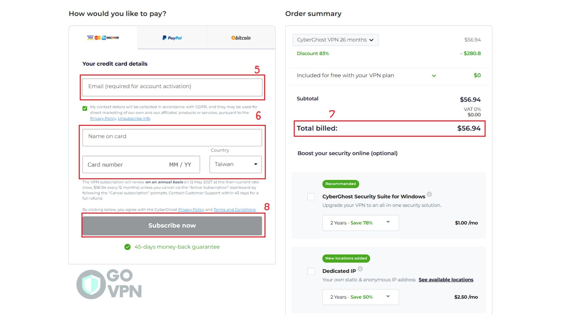【CyberGhost 下載】官方繁體中文版 【2025 最新】 7 cyberghost payment