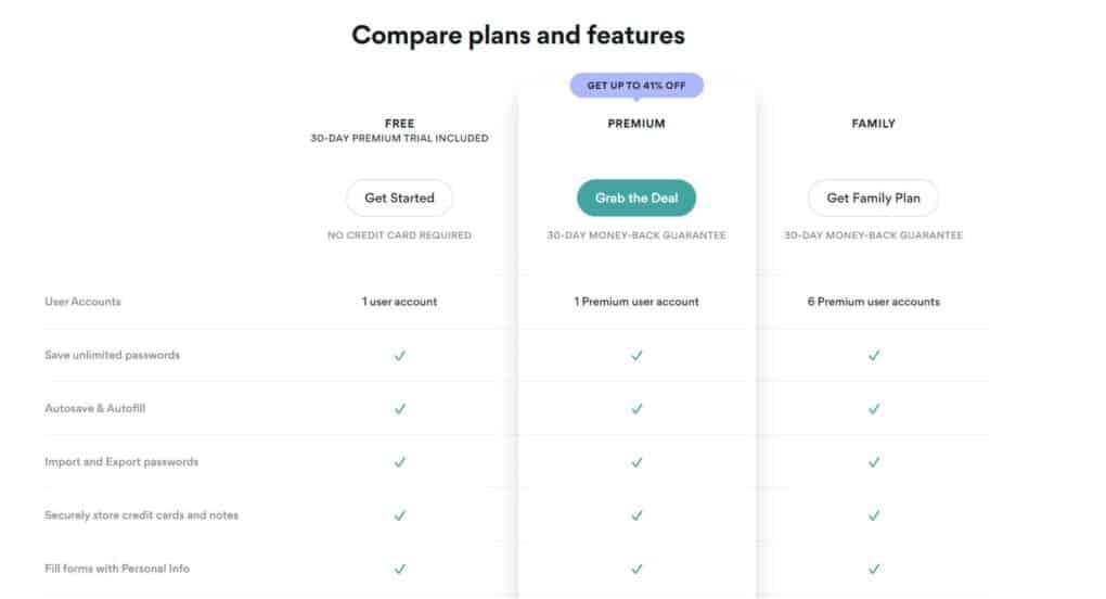 Compare plans and features 1