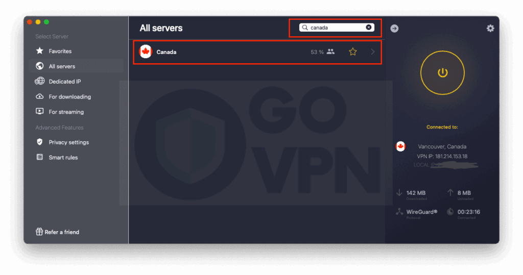 想獲取加拿大IP地址?分享4款加拿大VPN推薦給你! 18 CyberGhost 加拿大連線成功