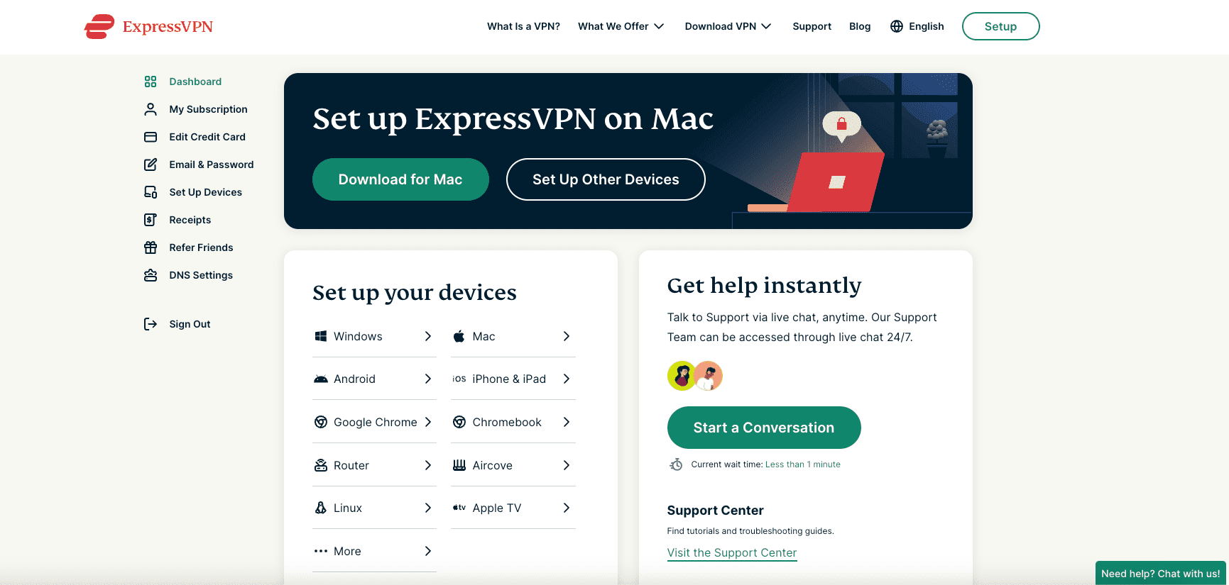 expressvpn Set up your devices