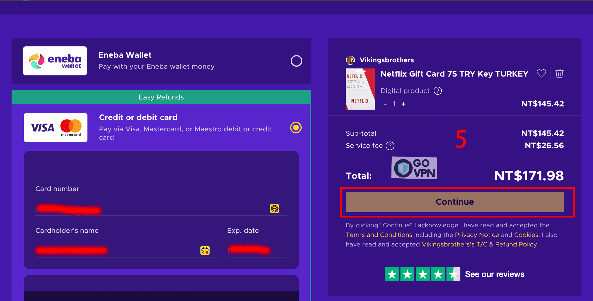 Netflix 月費省錢法:3分鐘教你跨區訂閱土耳其最便宜方案(圖解教學) 10 輸入付款資訊