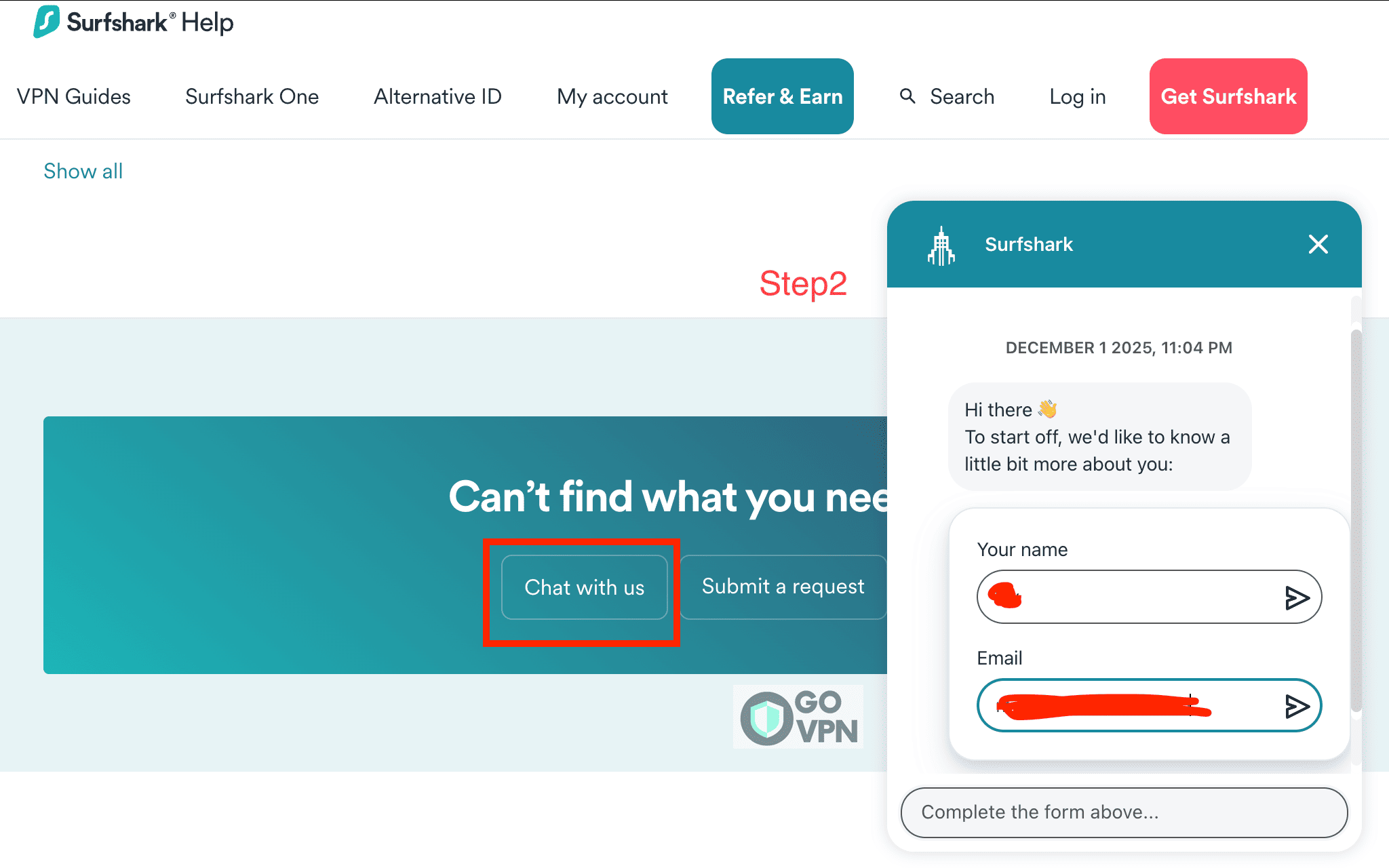 Surfshark 退款攻略流程|3 分鐘教你獲得 100% 全額退款! 5 進入幫助中心