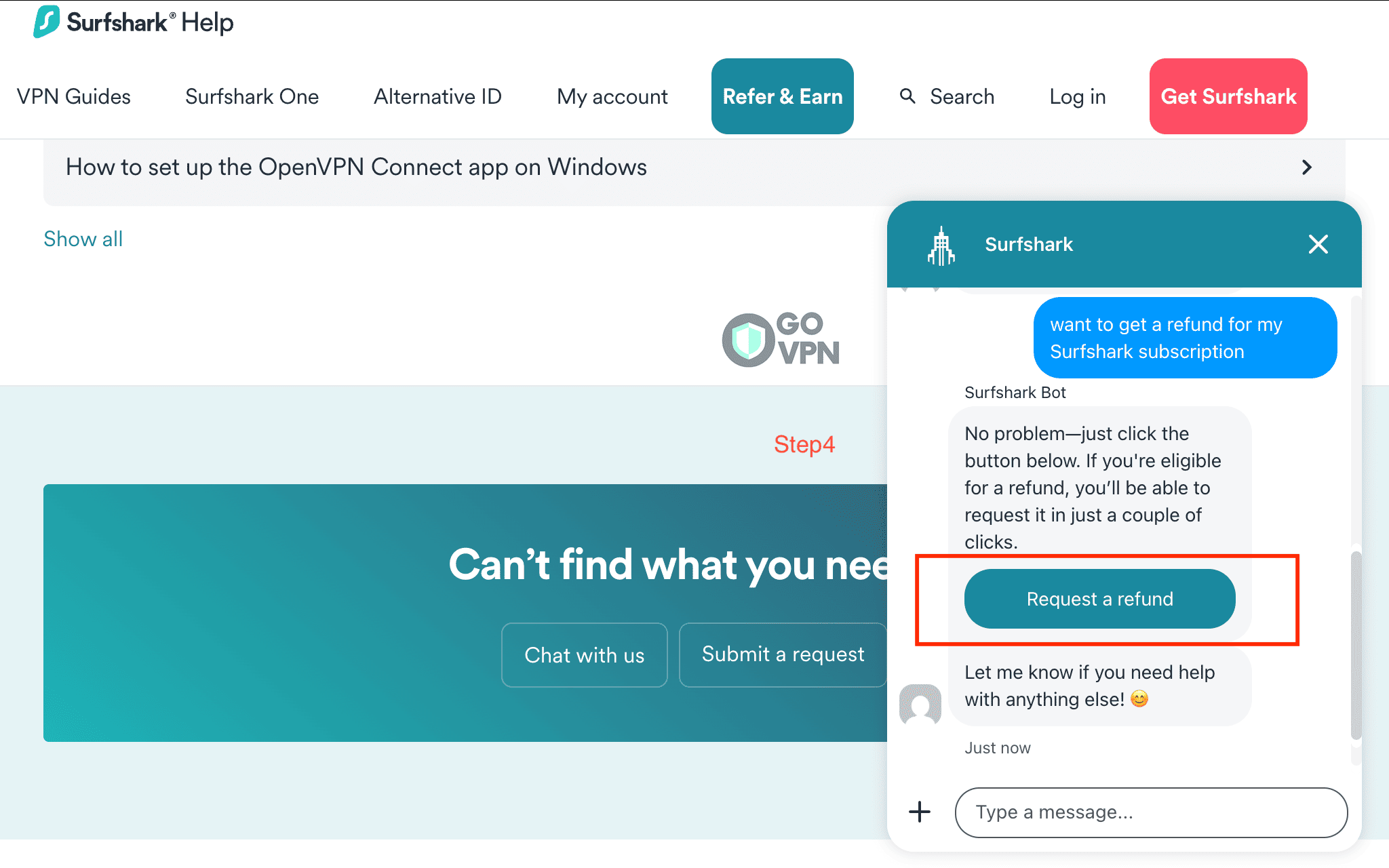 Surfshark 退款攻略流程|3 分鐘教你獲得 100% 全額退款! 7 點擊退款按鈕
